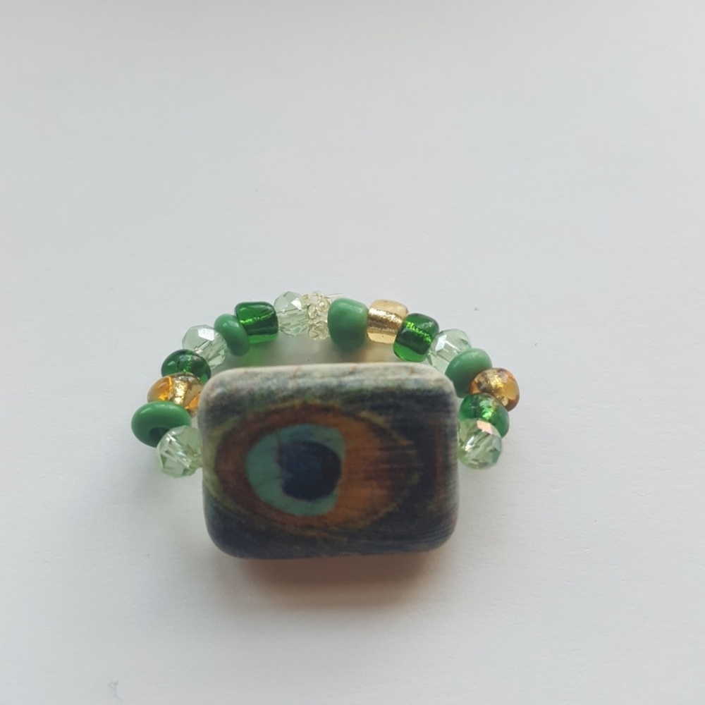 🖐️Handmade 🖐️💚 Peacock Ring 💙💎